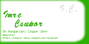 imre csupor business card